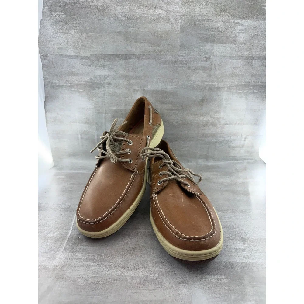 Sperry Top-Sider Men Billfish 3-Eye Boat Shoes Tan Brown Leather 0799320 Sz 12